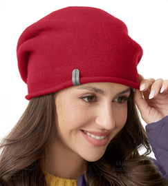 Czapka wełniana damska, zimowa/jesienna, Gabbela, czerwony, 56-60 cm