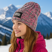 Czapka zimowa, kolorowa, Ottana, różowo-szara, 55-60 cm