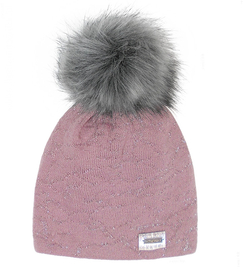 Czapka z pomponem i błyskiem, Rakel, rozm. 55-57 cm