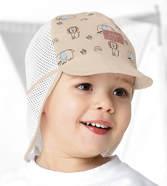 Czapka z siateczką i ochroną karku, dla chłopca na lato, Saffir,  48-50 cm