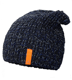 Czapka zimowa smerfetka, czarny granat melanż, Anisja, 54-56 cm