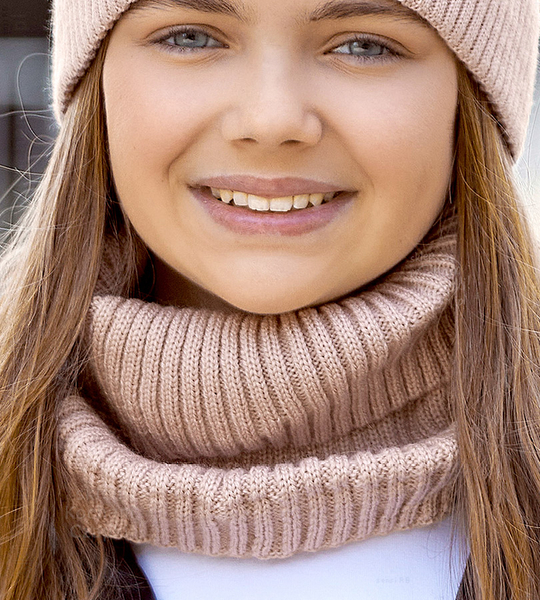 Komin zimowy na szyję, 50277, kremowy (15), uniwersalny