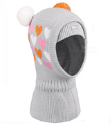 Kominiarka zimowa dla dziewczynki, szara, Raposa, 48-52 cm