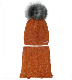 Elegancka czapka damska, komplet z kominem Sansa D, rozm. 54-56 cm