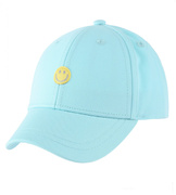 Czapka z daszkiem dla dziecka, niebieska, z emotką, 46-49 cm