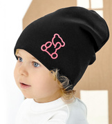 Czapka wiosenna/jesienna, dla dziewczynki, Tedais, czarna, 48-50 cm