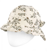 Kapelusz muślinowy dla dziewczynki, oliwki, KP01, regulowany obwód 46-53 cm