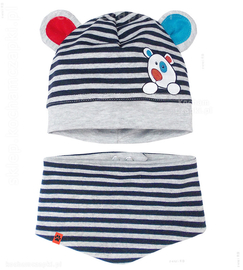 Czapka i chustka/komin, komplet dla niemowlaka, dla chłopczyka, Breno, 38-42 cm