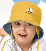 Kapelusz dla chłopca, wiązany, żółty, My Sea, 48-50 cm