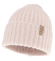 Czapka zimowa damska, merino, różowy blady, Rocca, 56-60 cm