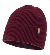 Czapka damska z wełną merino, Hattoe, bordowa, 55-58 cm