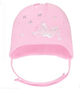 Elegancka biała czapeczka dla dziewczynki motylki i tiul Karla rozm. 36-38 cm