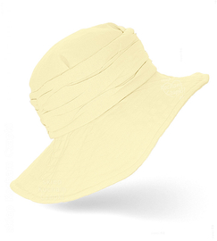 Kapelusz damski z lnu, z dużym rondem, na lato, Eanda, żółty jasny (80% len) , 55-56 cm