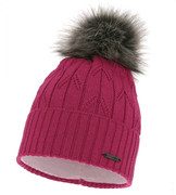 Czapka zimowa damska, merino 50%, polar, Litena, różowa, 55-57 cm