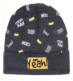 Czapka chłopięca, bawełniana na wiosnę/jesień Strong Man , rozm. 48-51 cm