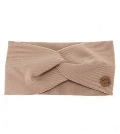 Opaska na głowę dla dziewczynki, bawełniana, Jaskana, beżowa, 48-50 cm