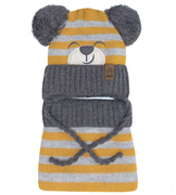 Zimowy komplet z podszewką, czapka i komin dla chłopca, Devin, rozm. 46-50 cm