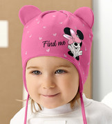 Czapka wiosenna dla dziewczynki, Mainu, róż ciemny, rozm. 42-46 cm