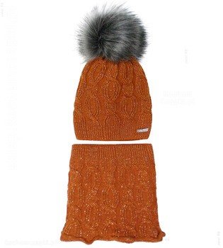 Elegancka czapka damska, komplet z kominem Sansa D, rozm. 54-56 cm