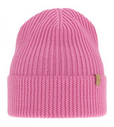 Czapka zimowa damska, wełna merino, Lisja, różowy, 55-58 cm