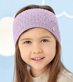 Opaska dla dziewczynki na głowę, dzianinowa, Debby, liliowa, 46-50 cm