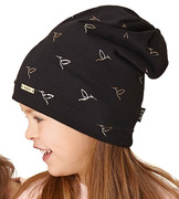 Czapka dla dziewczynki, wiosna/jesień, czarny, Virginia, 48-51cm