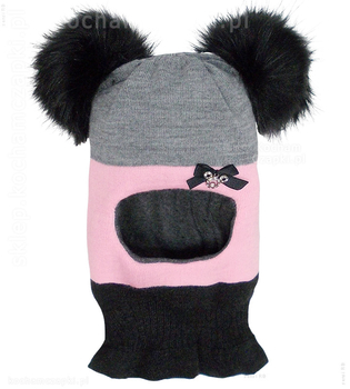 Kominiarka zimowa dla dziewczynki, dwa pompony, Kajsa, 46-49 cm 