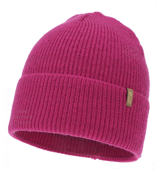 Czapka damska z wełną merino, Hattoe, amarantowa, 55-58 cm