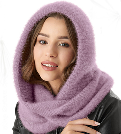 Komin z kapturem damski, kominiarka damska, Onaasi, wrzosowy (I2), 55-62 cm