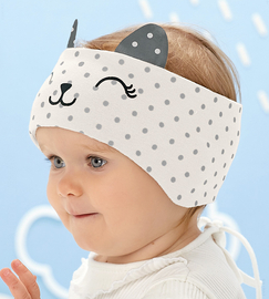 Opaska dla dziewczynki na głowę, opaska na uszy, Ismala, śmietana, 42-46 cm