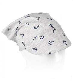 Chustka z daszkiem dla chłopca, na gumce, AM-09, szara, 46-50 cm