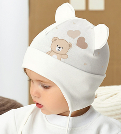 Czapka wiosenna/jesienna dla dziewczynki, ecru, Petitos v1, 42-45 cm