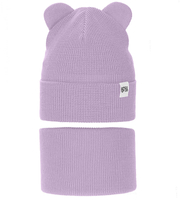 Komplet wiosenny/jesienny dla dziewczynki, czapka i komin, fioletowy, Jakra, 50-54 cm