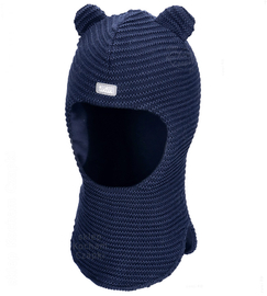 Kominiarka zimowa z wełny merino dla chłopczyka, Calleto, granatowa, 44-48 cm