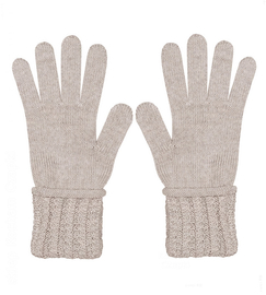 Rękawiczki merino damskie, wełna 100%, Kendall, szaro-beżowe, M/L