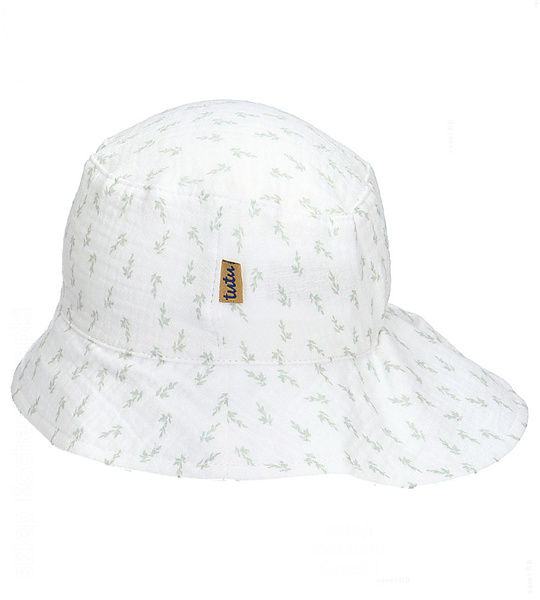 Kapelusz muślinowy dla dziewczynki, Sevilla, biały,  50-52 cm