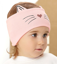 Opaska niemowlęca dla dziewczynki, na głowę, Surris, pudrowy róż, 37-39 cm