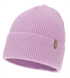 Czapka damska z wełną merino, Hattoe, fioletowa, 55-58 cm