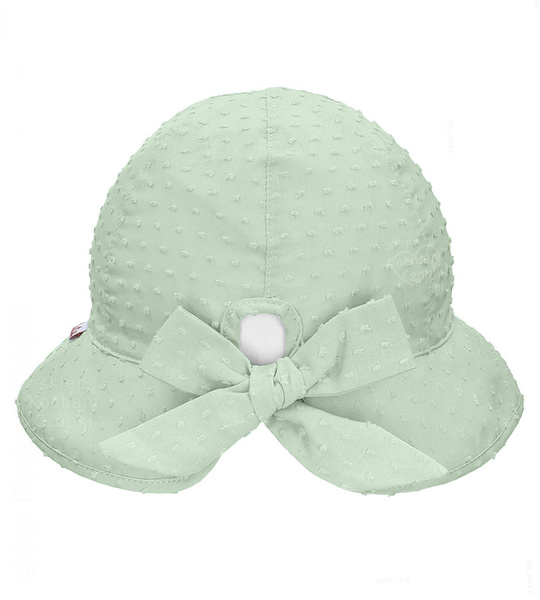 Kapelusz na lato dla dziewczynki, elegancki i delikatny, Belinia, miętowy,  50-52 cm