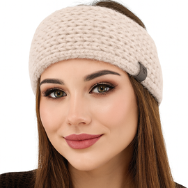 Opaska zimowa damska, Elaxis, beżowa, 54-56 cm