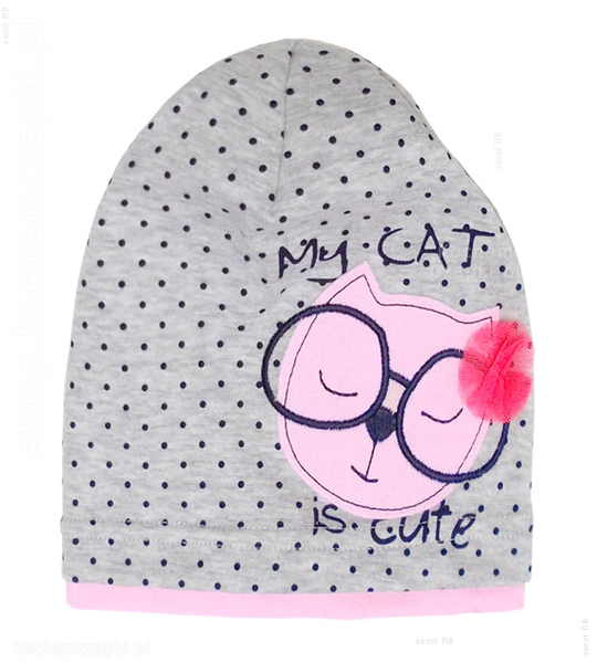 Czapka smerfetka dla dziewczynki  My Cute Cat rozm. 47-50 cm
