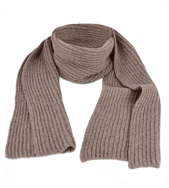 Szalik damski, wełniany, P25093, beżowy ciemny (2)