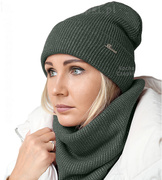 Czapka i komin, jesień/zima, Ottava, oliwkowy, rozm. 56-59 cm