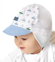 Czapka z daszkiem dla chłopca, z siateczką, wiązana, biały + jasny niebieski, Kekere, 49-51 cm
