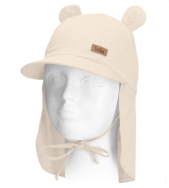 Czapka z daszkiem dla dzieci, filtr UV, Lenet, safari, beżowa, 46-48