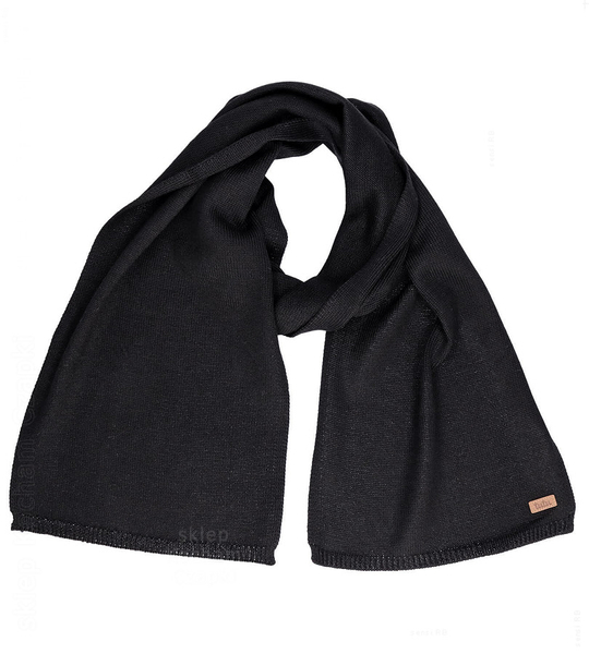 Szalik z wełny merino, 7641, czarny