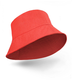 Kapelusz damski lniany na lato, czerwony, S23-01, 55-56 cm