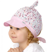 Czapka/chustka z daszkiem, Risiva, różowa, uniwersalna 40-46 cm