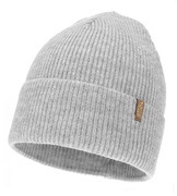 Czapka damska z wełną merino, Hattoe, szara, 55-58 cm