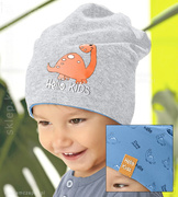 Czapka 2w1, dwustronna czapka z dinozaurami Dinosaurus Kids  rozm. 43-46 cm